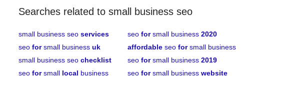 Google related searches